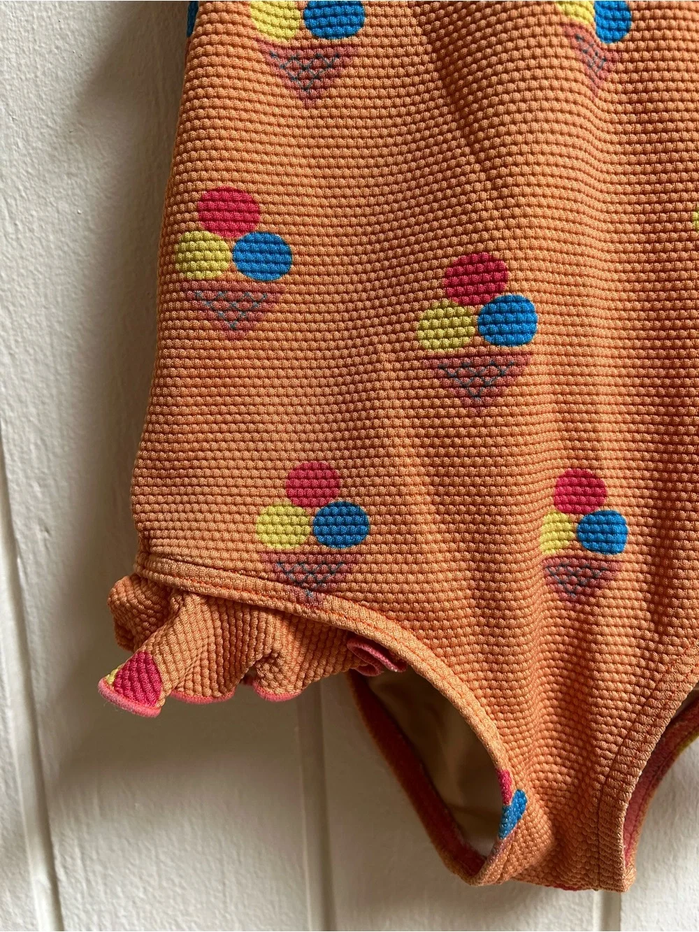 Tiny Cottons Orange Polka Dot One-Piece Swim Suit for Girls